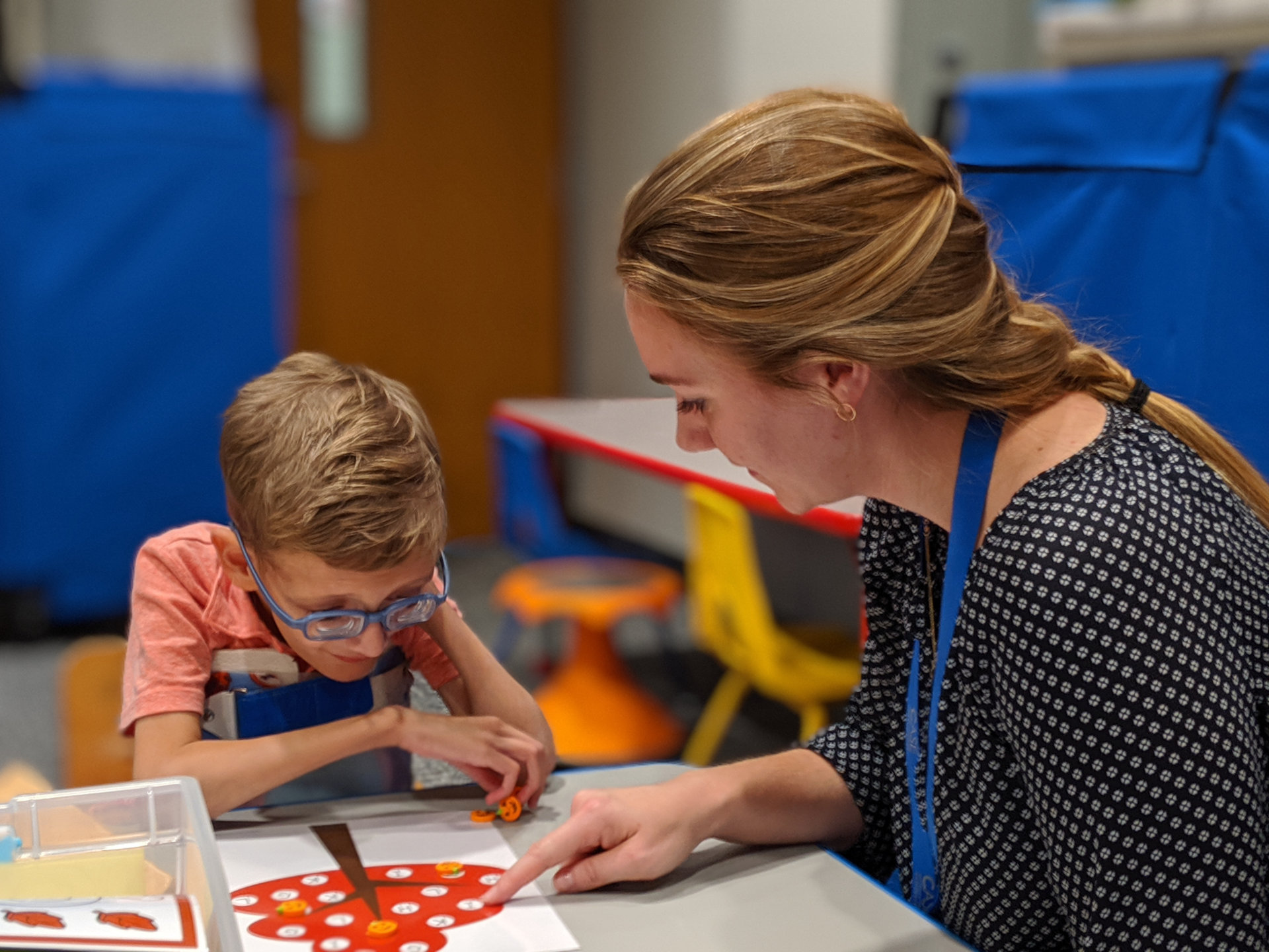 Vision itinerant teacher with student