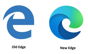 Comparison of Microsoft Edge logos